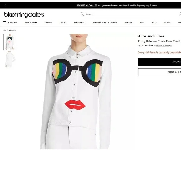 Alice + Olivia Ruthy Rainbow Pride Staceface Appliquéd Cotton-blend Cardigan. - Picture 4 of 10